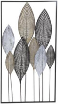 Deco 79 Metal Leaf Home Wall Decor Wall Sculpture with Black Frame, Wall Art 20" x 1" x 37", Bronze by Unknown