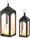 24" & 17" Large Outdoor Lantern for Patio Waterproof Porch Decor by Staymoment