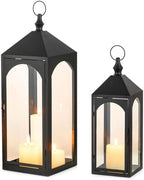 24" & 17" Large Outdoor Lantern for Patio Waterproof Porch Decor by Staymoment