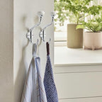 TUNNY Coat Hooks - 5 Pack Polished Chrome Towel Hooks Robe Hooks Decorative Wall Hooks for Bathroom Bedroom Kitchen Towel Robe Clothes Cabinet Closet Bathroom Hardware - Image 4