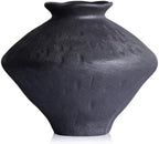 Wabi Sabi Rusty Vintage Vase, 11.4" Tall Wabi Sabi Decor Rustic Farmhouse Pottery Vase for Centerpiece, Textured Pottery Flower Vases for Home Decorative, Table, Living Room (Black, Large) by QIANLING