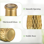 Glasseam Gold Glass Vase, 8pcs Cylindrical Home Decor, Antique Art Deco Style, Holds Water, Gold Electroplating Finish, Living Room Kitchen Bathroom Bedroom Decor, Table Centerpieces - Image 5
