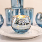 LETINE 36pcs Blue Votive Candle Holders - Elegant Mercury Glass Tea Light Candle Holder Set for Weddings, Holiday Season Decorations,Christmas Table Centerpieces - Image 2