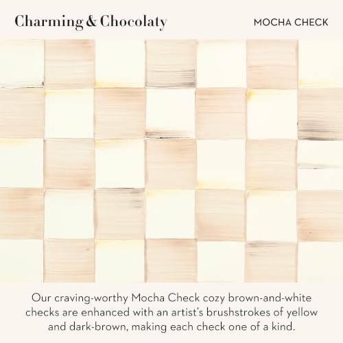 MACKENZIE-CHILDS Resin Pumpkin, Mini, Brown-and-White Mocha Check - Image 3