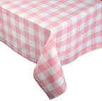 DII Buffalo Check Collection, Classic Farmhouse Tablecloth, 60 x 104, Pink & White - Image 2