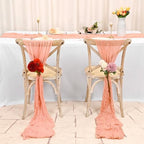 12 Pack Coral Cheesecloth Table Runner,20x120 in Table Runner - Image 7