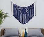 Youngeast Home Decor Leaf Shape Macrame Wall Hanging Woven Tapestry Bedroom Curtain Fringe Garland Banner Living Room Wall Decor Navy 39X31 inches - Image 4
