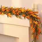 Riceshoot 6Ft Fall Garland for Mantle, Autumn Leaf Berry Decor by Zuqqaaoor