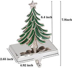 Christmas Tree Stocking Holders for Mantle,Christmas Stocking Holders for Fireplace Weighted Hooks Hanger Farmhouse Christmas Tree Stockings Hanger for Christmas Decoration (Tree 2 Pack) - Image 3