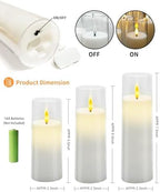 kakoya Flickering Flameless Candles Battery Operated with Remote and 2/4/6/8 H Timer Acrylic Led Pillar Candles Pack of 9 (appr D2.3"xH5.5"6.5"7.5")with Realistic 3D Wick Candles for Home Decor(White) - Image 4