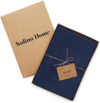 Solino Home 100% Linen Napkins Navy, Classic Hemstitch 20 x 20 in, Set of 4 - Image 4
