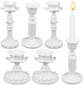 Suclain 6 Pcs Vintage Taper Candlestick Holders Resin, Column, White by Suclain