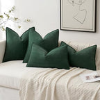 MIULEE Pack of 2 Christmas Green Chenille Pillow Covers 20x20 Inch - Image 6