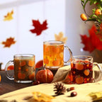 Maxcheck 6 Pack 12 oz Fall Pumpkin Coffee Mugs, Glass Cups Bulk - Image 3