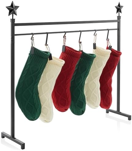 Casafield 3ft Christmas Stocking Holder Stand, Holiday Decor Hanger Display for Home with 12 Hooks, Name Tags, and Chalk Marker by Casafield
