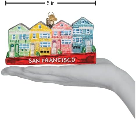 Old World Christmas San Francisco Painted Ladies Glass Blown Ornament for Christmas Tree, Handcrafted Holiday Decoration, Landmark Collection - Image 4