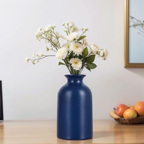 Blue Bud Vases Set of 6 - Mini Blue Ceramic Vases for Flowers, Modern Bud Vase for Table Decor, Boho Small Vase for Home Decor, Centerpieces in Bulk for Wedding, Home, Table, Party Decor - Image 5