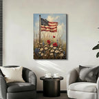 ZERILYN Ship Next Day – American Flag Canvas Wall Art, Patriotic Canvas Prints, 4th of July Pictures, Farmhouse Wall Decor, Americana Bedroom Artwork, Large Canvas Prints, Made in USA - Image 7