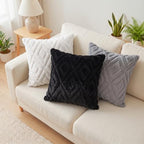 Pallene Fall Pure White Faux Fur Throw Pillow Covers 20x20 Set of 2 - Image 4