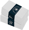 White Cloth Dinner Napkins 17x17 Inch - 100% Cotton, Absorbent, Soft, Washable - 12 Pack - Hotel Quality Table Napkin for Dinner, Baby Showers, Weddings, Christmas, Spring, Easter by HEIRLOOMCOMFORT