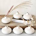 Carrot's Den Small White Ceramic Bud Vase Set of 6, Nordic Minimalist by CarrotsDen
