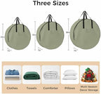 36 Inch Round Storage Bag 1 Pack,Vintage Green Graze Pattern Waterproof Wreath Storage Container with Handles&Zipper Monochrome Closet Organizer Bags Garland Box - Image 7