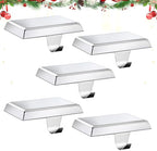 Christmas Stocking Holders for Mantle, Weighted Stocking Hangers, Christmas Stocking Hooks for Tables Window Fireplace Mantle Decoration(Silver,5PCS) by popamaz
