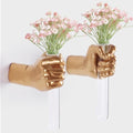2 Pieces Wall Sculptures, Hands Vase Home Decor, Wall Mount Art Sculpture, Unique Wall Art Statue, Funky Flower Vase Decorations, Modern Eclectic Hanging Decor,Hands Statue (Gold) by XYQXYQ