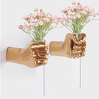 2 Pieces Wall Sculptures, Hands Vase Home Decor, Wall Mount Art Sculpture, Unique Wall Art Statue, Funky Flower Vase Decorations, Modern Eclectic Hanging Decor,Hands Statue (Gold) by XYQXYQ