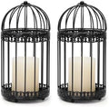NUPTIO Vintage Bird Cage Lantern, Black Bird Cage Decor Candle Lanterns by Nuptio