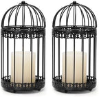 NUPTIO Vintage Bird Cage Lantern, Black Bird Cage Decor Candle Lanterns by Nuptio