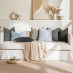 MIULEE 22x22 Decorative Euro Sham Boucle Couch Pillow Covers Sky - Image 4