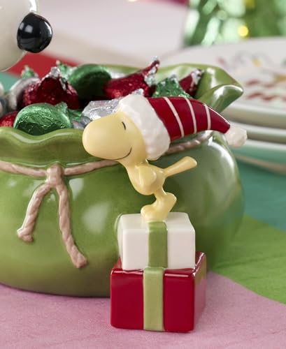 Lenox Peanuts Snoopy Christmas Santa Sack Candy Bowl - Image 6