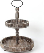 Horse Rustic Wooden Tiered Tray, 18.5x12.5 2 Tier Farmhouse Decor Cupcake Stand, Round Serving Tray for Home Kitchen Shelf Dinning Table Seasonal & Independence Day,Halloween,Christmas Decorations by Unknown