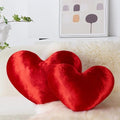 AELS Heart Shaped Pillow, Set of 2, Heart Decorative Throw Pillows, Love Pillows Cute Pillow 20 & 16 Inches, Valentines Day Decorations, Wedding Decor, Living Room Bedroom Nursery Decor, Shiny Red by AELS