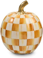 MACKENZIE-CHILDS Resin Pumpkin, Small, Golden-Yellow-and-White Amber Check by Unknown