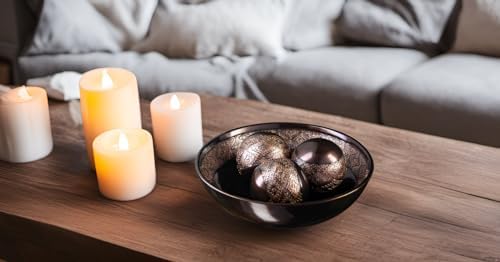Creative Scents Dublin Brown Decorative Bowl with Orbs Set - Centerpiece Table Decorations - Coffee Table Decor - Home Decorations for Living Room Decor, Table Centerpieces for Dining Room Table - Image 3