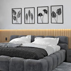 4PCS Black Metal Wall Art Frame Decor for Livingroom, Ginkgo Theme, 15.7x11 - Image 3