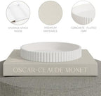 Decorative Concrete Tray & Book Decor Set - Scalloped Tray & Linen Box - Image 7