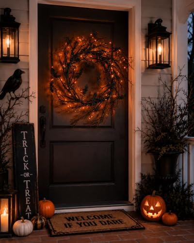 Fun Express 26" Light Up Black Bat Wreath - Image 3