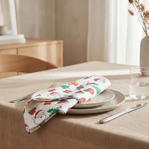 Urban Villa Cloth Napkins Cotton 20x20 (Set of 12) Xmas Print - Image 4