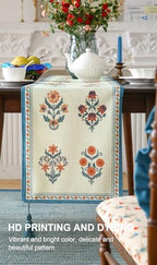 ISAENNE Designer French Linen Table Runner,71"x12"-Floralsea B - Image 4