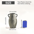 Ceramic Rustic Vase with Handle, 11.3 Inch Tall Farmhouse Vase - Image 2