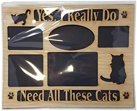 MEMORY MATS & WORD ART Wall Sign, Hand-Made Wooden Decoration Plaque for Home and Office- Real Wood - Made in The USA - 11 x 14 x 13 inches (Yes_I_really_do_need_all_these_cats) - Image 2