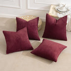 MIULEE Soft Corduroy Decorative Throw Pillow Covers Burgundy 16x16 - Image 6