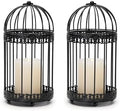 NUPTIO Black Decorative Bird Cage, Birdcage Lantern for Pillar Candles by Nuptio