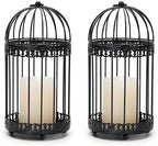 NUPTIO Black Decorative Bird Cage, Birdcage Lantern for Pillar Candles by Nuptio