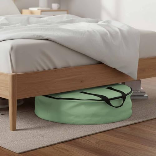 30 Inch Round Storage Bag 2 Pack,Avocado Green Solid Color Waterproof Wreath Storage Container with Handles&Zipper Modern Minimalist Style Closet Organizer Bags Garland Box - Image 6