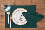 Solino Home Cotton Linen Napkins Dark Green Hemstitch, 20 x 20 in, Set of 4 - Image 2