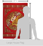 Chinese New Year Luck Arrive Tapestry Indoor Banner Room Wall Art Patio Porch Lawn Garden Flag Outdoor Yard Signs Lunar New Year Gifts Chinese Decorations Made in USA - Image 2